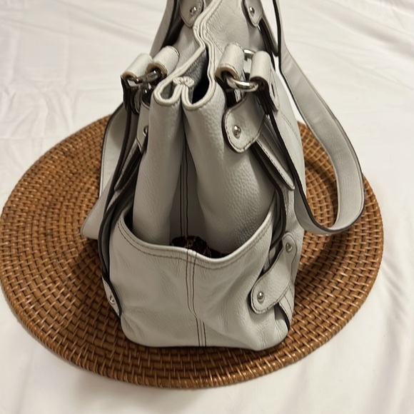 Tiganello Taupe Color Leather Satchel - Picture 3 of 11